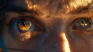 Illustration des micro-expressions oculaires montrant différents mouvements des yeux et des sourcils pour exprimer diverses émotions