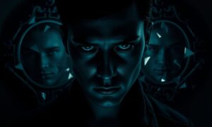 Illustration d'une personne mentant avec des expressions faciales et corporelles révélatrices, entourée de symboles de tromperie et de confusion.