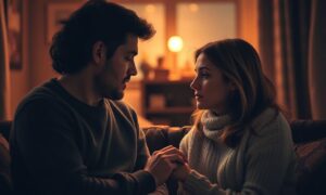 Une personne écoutant attentivement, reflétant l'empathie et la connexion émotionnelle à travers le langage corporel et les expressions faciales.